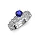 3 - Siena Blue Sapphire and Diamond Marquise and Dot Bridal Set Ring 