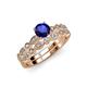 3 - Siena Blue Sapphire and Diamond Marquise and Dot Bridal Set Ring 