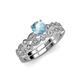 3 - Siena Aquamarine and Diamond Marquise and Dot Bridal Set Ring 