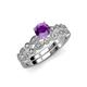 3 - Siena Amethyst and Diamond Marquise and Dot Bridal Set Ring 