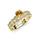 3 - Siena Citrine and Diamond Marquise and Dot Bridal Set Ring 