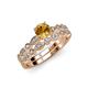 3 - Siena Citrine and Diamond Marquise and Dot Bridal Set Ring 