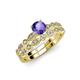 3 - Siena Iolite and Diamond Marquise and Dot Bridal Set Ring 