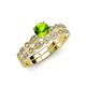 3 - Siena Peridot and Diamond Marquise and Dot Bridal Set Ring 