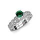 3 - Siena Emerald and Diamond Marquise and Dot Bridal Set Ring 