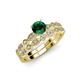 3 - Siena Emerald and Diamond Marquise and Dot Bridal Set Ring 