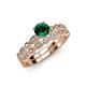 3 - Siena Emerald and Diamond Marquise and Dot Bridal Set Ring 