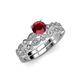 3 - Siena Ruby and Diamond Marquise and Dot Bridal Set Ring 