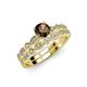 3 - Siena Smoky Quartz and Diamond Marquise and Dot Bridal Set Ring 