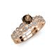 3 - Siena Smoky Quartz and Diamond Marquise and Dot Bridal Set Ring 