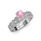 3 - Siena Pink Tourmaline and Diamond Marquise and Dot Bridal Set Ring 