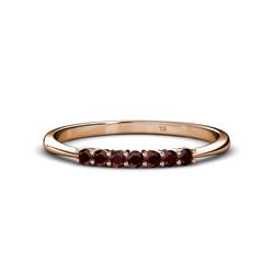 Reina Red Garnet Stone Wedding Band Red Garnet Stone Womens Wedding Band Stackable ctw K Rose Gold