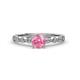 1 - Siena Pink Tourmaline and Diamond Marquise and Dot Bridal Set Ring 