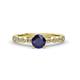 1 - Siena Blue Sapphire and Diamond Marquise and Dot Bridal Set Ring 