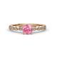 1 - Siena Pink Tourmaline and Diamond Marquise and Dot Bridal Set Ring 