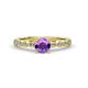 1 - Siena Amethyst and Diamond Marquise and Dot Bridal Set Ring 