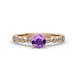 1 - Siena Amethyst and Diamond Marquise and Dot Bridal Set Ring 