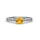 1 - Siena Citrine and Diamond Marquise and Dot Bridal Set Ring 