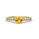 1 - Siena Citrine and Diamond Marquise and Dot Bridal Set Ring 