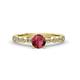 1 - Siena Rhodolite Garnet and Diamond Marquise and Dot Bridal Set Ring 