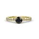 1 - Siena Black and White Diamond Marquise and Dot Bridal Set Ring 