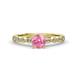 1 - Siena Pink Tourmaline and Diamond Marquise and Dot Bridal Set Ring 