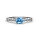 1 - Siena Blue Topaz and Diamond Marquise and Dot Bridal Set Ring 