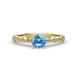 1 - Siena Blue Topaz and Diamond Marquise and Dot Bridal Set Ring 