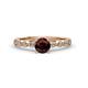 1 - Siena Red Garnet and Diamond Marquise and Dot Bridal Set Ring 