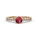 1 - Siena Rhodolite Garnet and Diamond Marquise and Dot Bridal Set Ring 