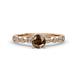 1 - Siena Smoky Quartz and Diamond Marquise and Dot Bridal Set Ring 