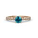 1 - Siena London Blue Topaz and Diamond Marquise and Dot Bridal Set Ring 