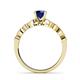 5 - Siena Blue Sapphire and Diamond Marquise and Dot Bridal Set Ring 