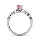 5 - Siena Pink Tourmaline and Diamond Marquise and Dot Bridal Set Ring 