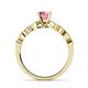 5 - Siena Pink Tourmaline and Diamond Marquise and Dot Bridal Set Ring 