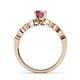 5 - Siena Rhodolite Garnet and Diamond Marquise and Dot Bridal Set Ring 