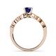 5 - Siena Blue Sapphire and Diamond Marquise and Dot Bridal Set Ring 