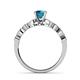 5 - Siena London Blue Topaz and Diamond Marquise and Dot Bridal Set Ring 