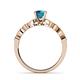 5 - Siena London Blue Topaz and Diamond Marquise and Dot Bridal Set Ring 