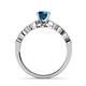 5 - Siena Blue and White Diamond Marquise and Dot Bridal Set Ring 