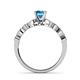 5 - Siena Blue Topaz and Diamond Marquise and Dot Bridal Set Ring 