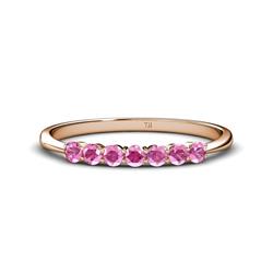Reina Pink Sapphire Stone Wedding Band Pink Sapphire Stone Womens Wedding Band Stackable ctw K Rose Gold