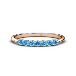Reina Blue Topaz Stone Wedding Band Blue Topaz Stone Womens Wedding Band Stackable ctw K Rose Gold