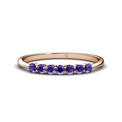 Reina Iolite Stone Wedding Band Iolite Stone Womens Wedding Band Stackable ctw K Rose Gold