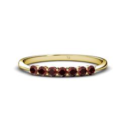 Reina Red Garnet Stone Wedding Band Red Garnet Stone Womens Wedding Band Stackable ctw K Yellow Gold