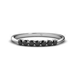 Reina Black Diamond Stone Wedding Band Black Diamond Stone Womens Wedding Band Stackable ctw K White Gold