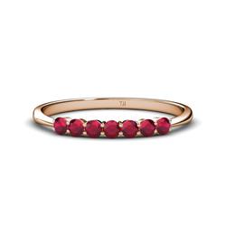 Reina Ruby Stone Wedding Band Ruby Stone Womens Wedding Band Stackable ctw K Rose Gold