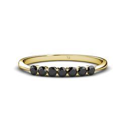 Reina Black Diamond Stone Wedding Band Black Diamond Stone Womens Wedding Band Stackable ctw K Yellow Gold