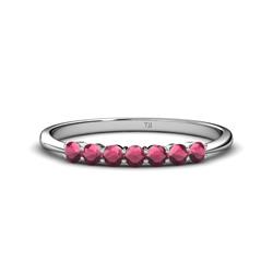 Reina Rhodolite Garnet Stone Wedding Band Rhodolite Garnet Stone Womens Wedding Band Stackable ctw Platinum