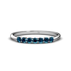 Reina Blue Diamond Stone Wedding Band Blue Diamond Stone Womens Wedding Band Stackable ctw Platinum